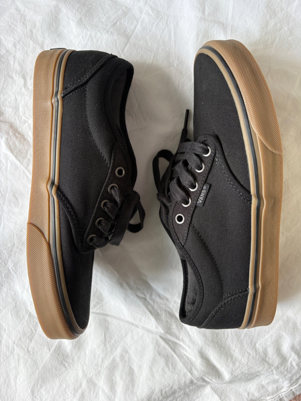 Vans Black Canvas Sneakers with Gum Outsole